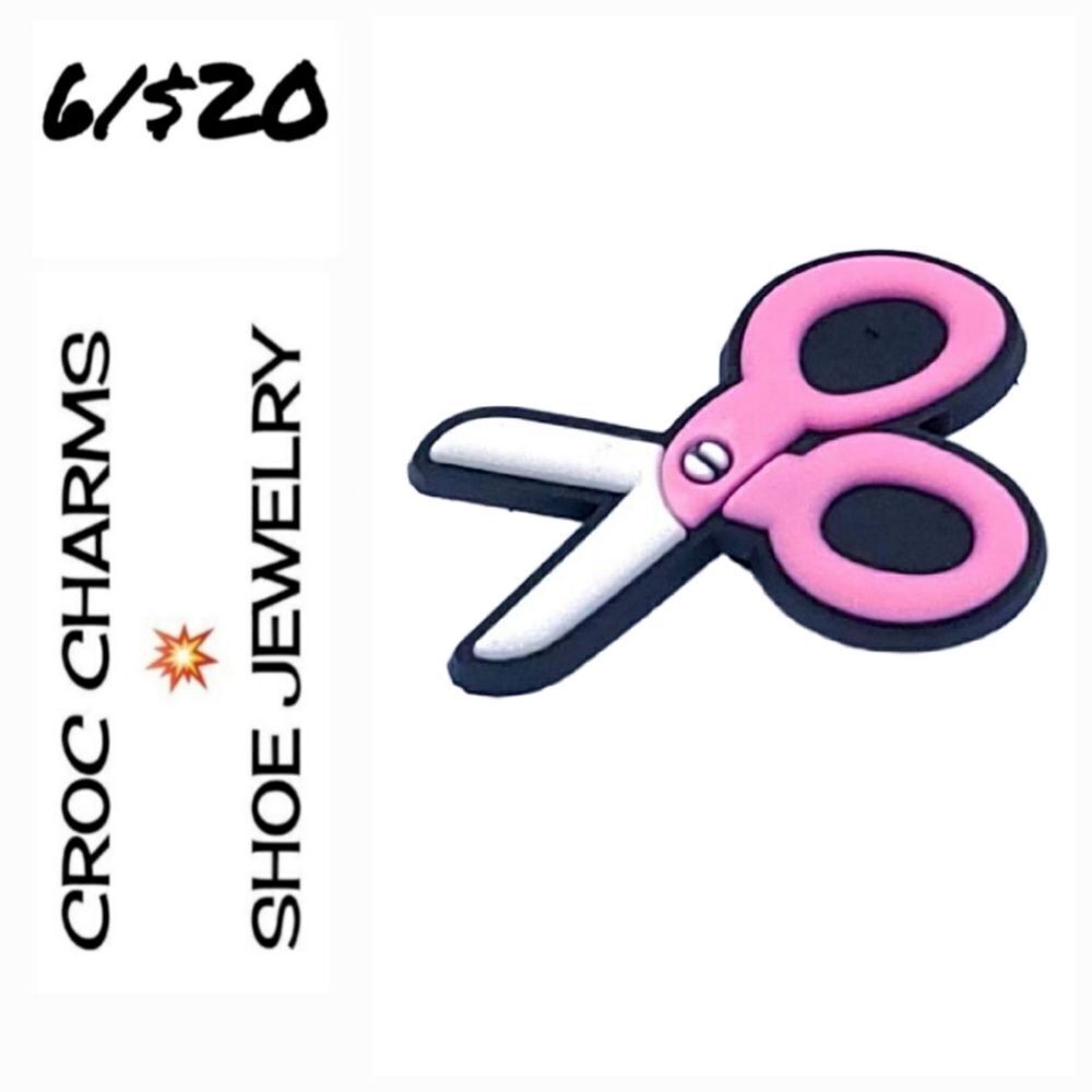 6/$20 Scissors Handbag Bogg Bag Charm 👜 Croc Shoe Jewelry Jibbitz Crafty Sewing